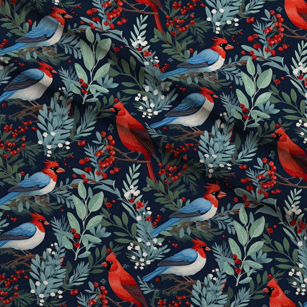 Cardinal Pines Pattern 10 Fleece Fabric — fleece fabric folded close-up preview (mv-fleece-v1:lying)