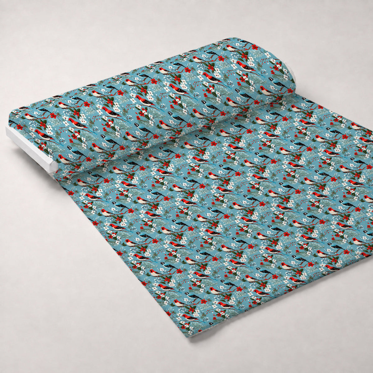 Cardinal Pines Pattern 12 Fleece Fabric — fleece fabric unrolled bolt preview (mv-fleece-v1:bolt)