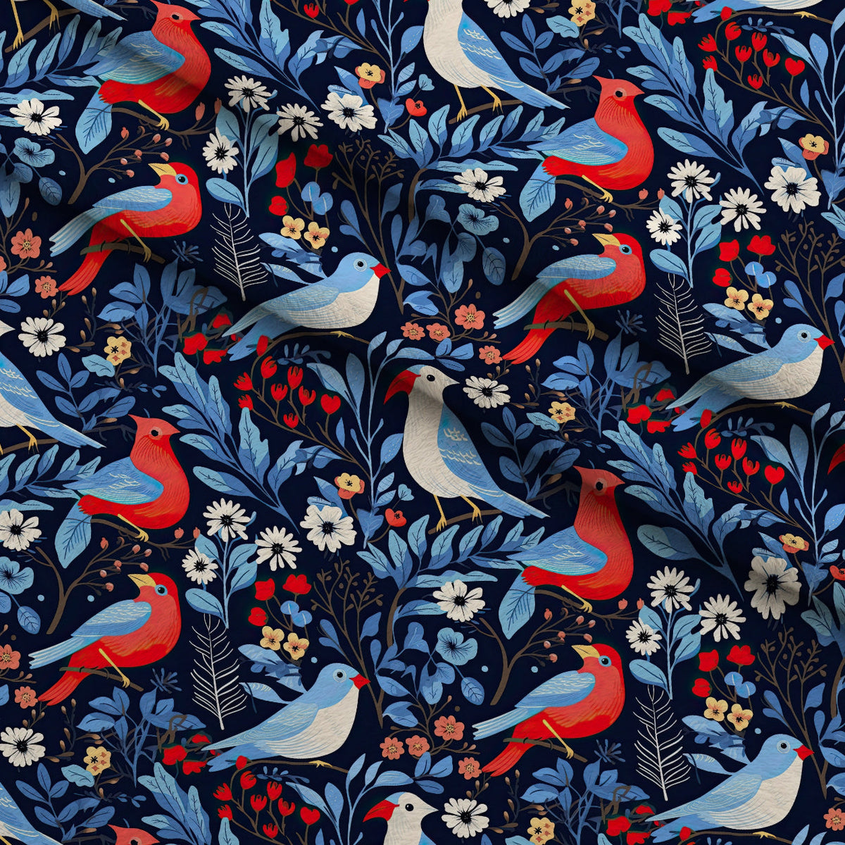 Cardinal Pines Pattern 8 Fleece Fabric — fleece fabric folded close-up preview (mv-fleece-v1:lying)