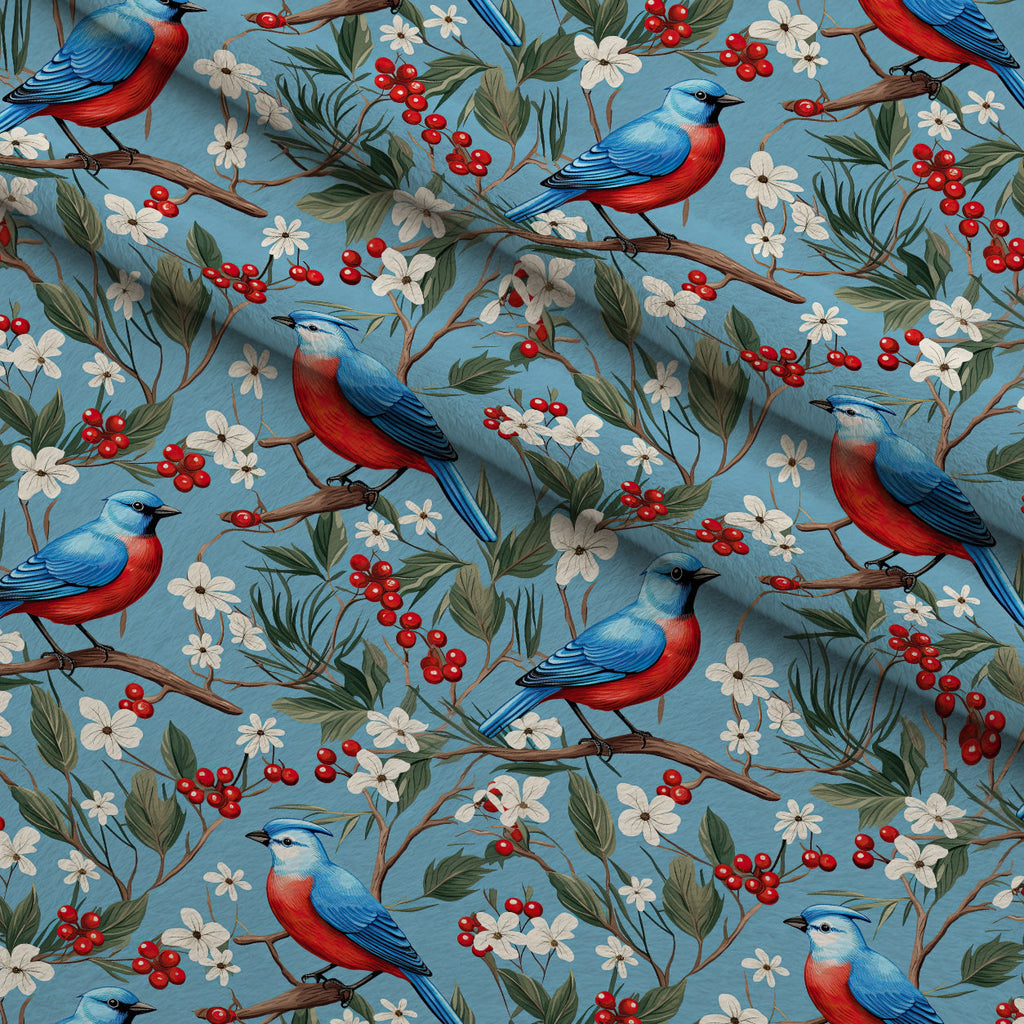 Cardinal Pines Pattern 9 Fleece Fabric — fleece fabric folded close-up preview (mv-fleece-v1:lying)
