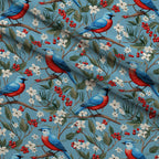 Cardinal Pines Pattern 9 Fleece Fabric — fleece fabric folded close-up preview (mv-fleece-v1:lying)