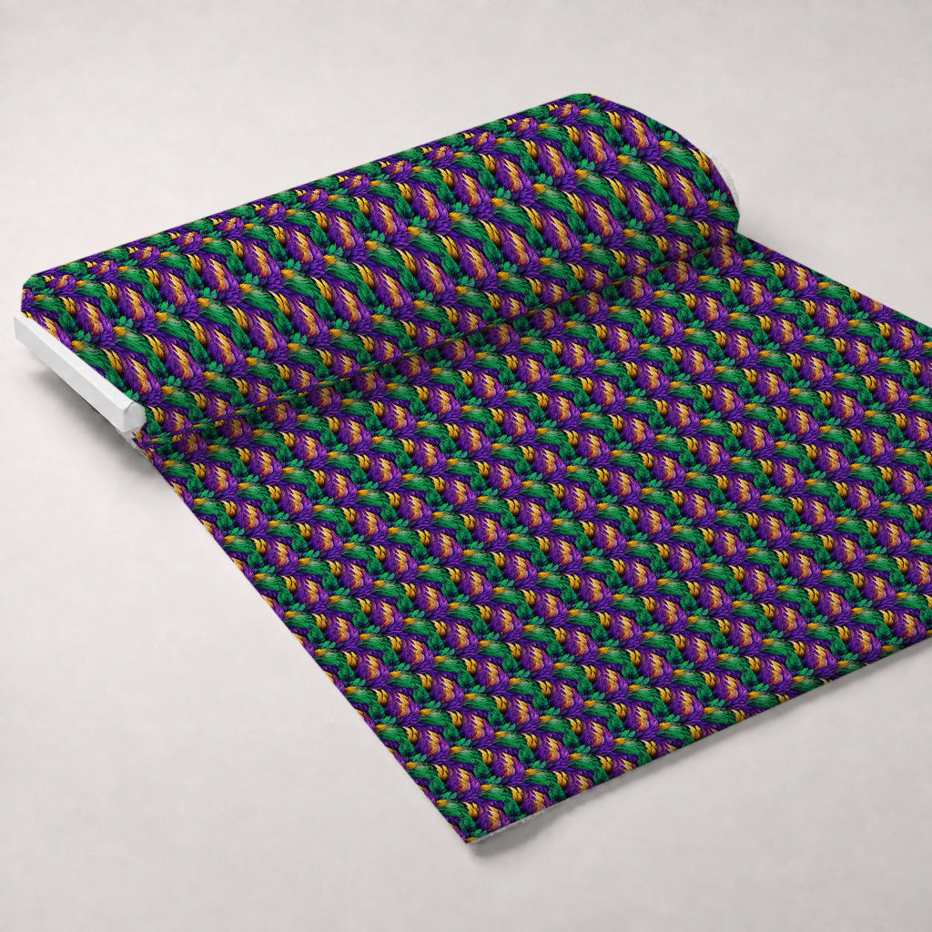 Carnival Plumes Pattern 2 Fleece Fabric — fleece fabric unrolled bolt preview (mv-fleece-v1:bolt)