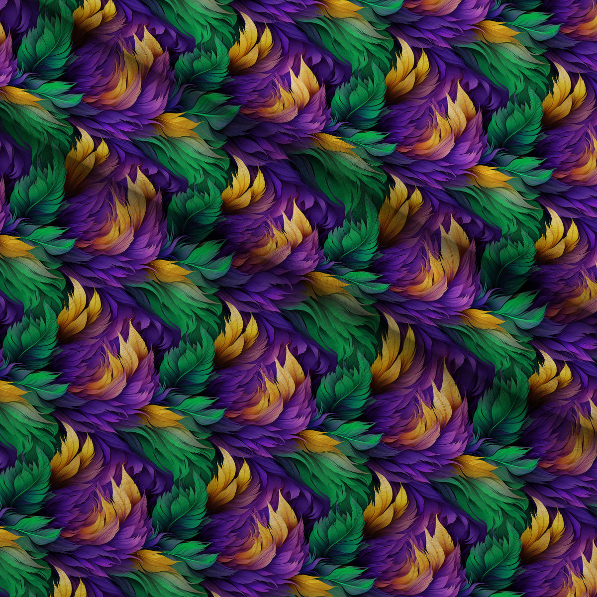 Carnival Plumes Pattern 2 Fleece Fabric — fleece fabric folded close-up preview (mv-fleece-v1:lying)