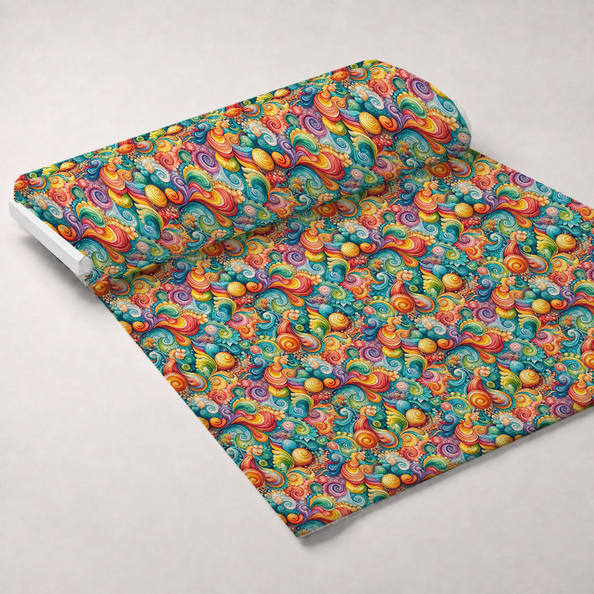 Carnival Swirls Pattern 1 Fleece Fabric — fleece fabric unrolled bolt preview (mv-fleece-v1:bolt)
