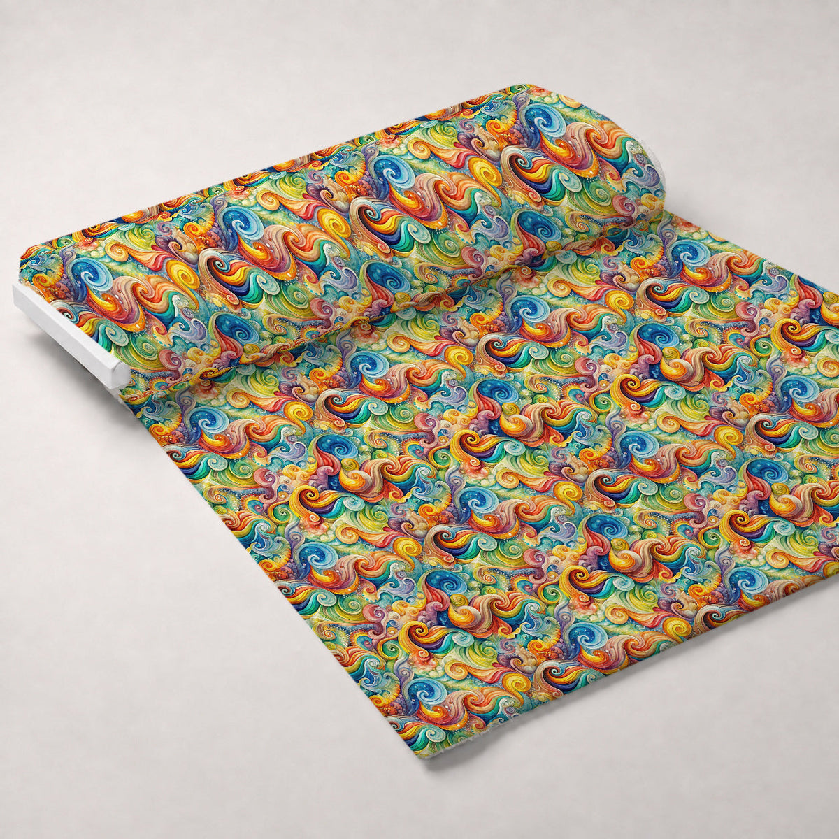 Carnival Swirls Pattern 10 Fleece Fabric — fleece fabric unrolled bolt preview (mv-fleece-v1:bolt)