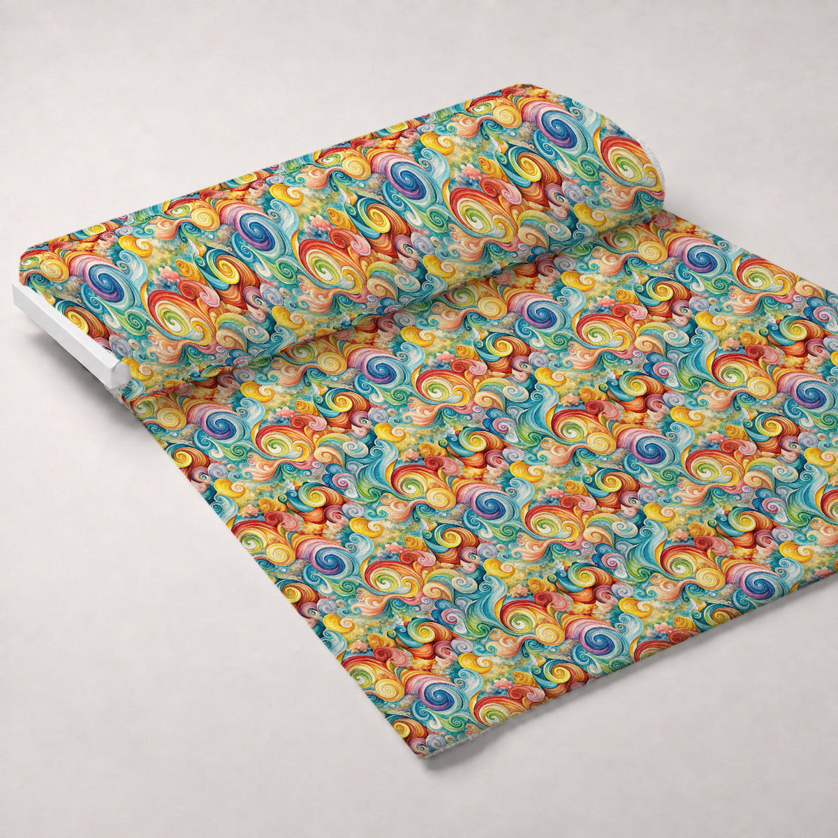 Carnival Swirls Pattern 2 Fleece Fabric — fleece fabric unrolled bolt preview (mv-fleece-v1:bolt)