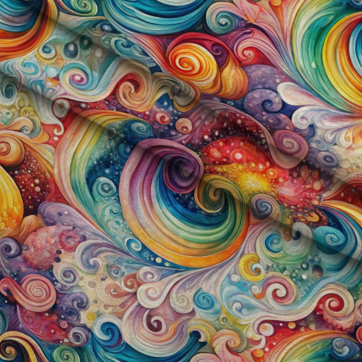 Carnival Swirls Pattern 3 Fleece Fabric — fleece fabric folded close-up preview (mv-fleece-v1:lying)