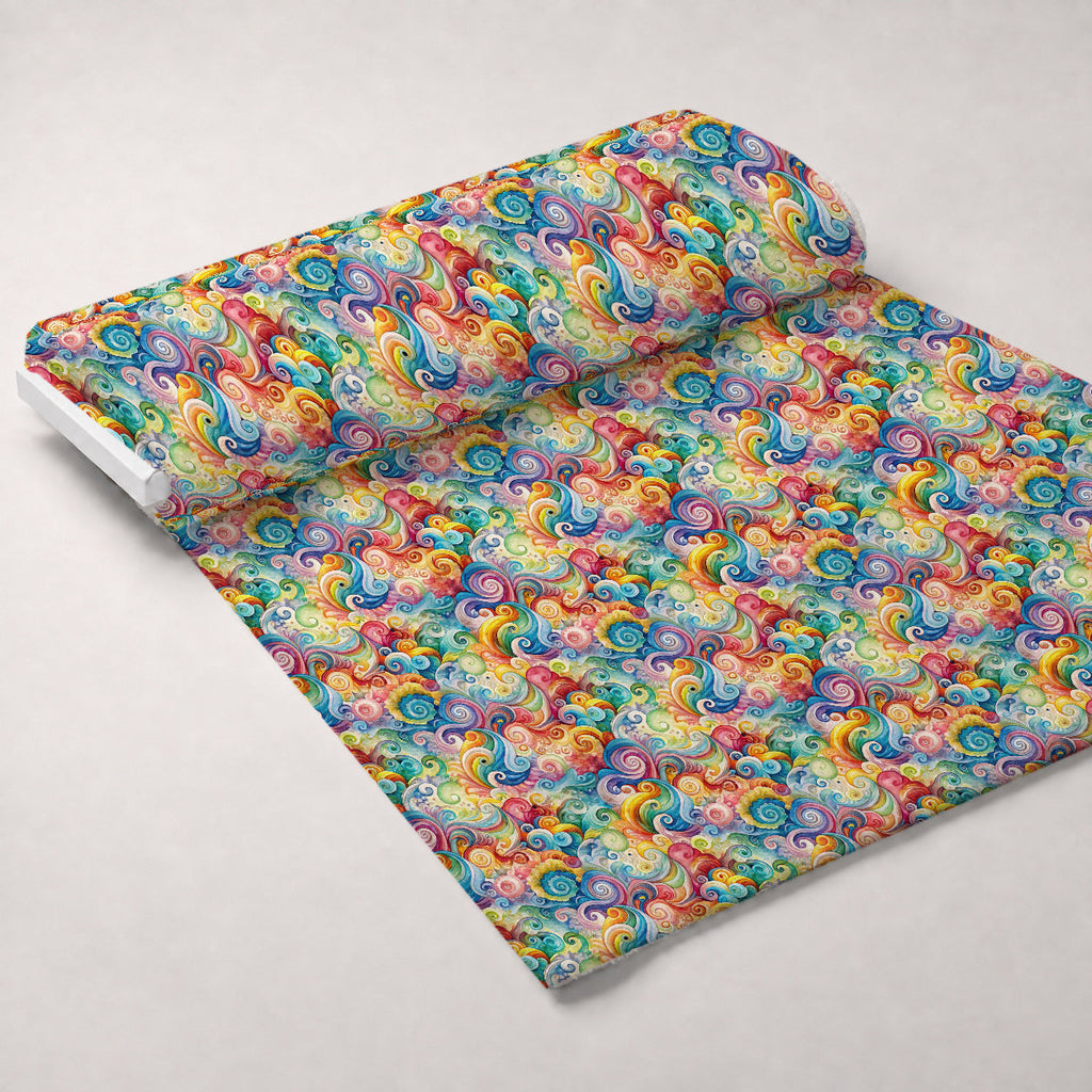 Carnival Swirls Pattern 4 Fleece Fabric — fleece fabric unrolled bolt preview (mv-fleece-v1:bolt)