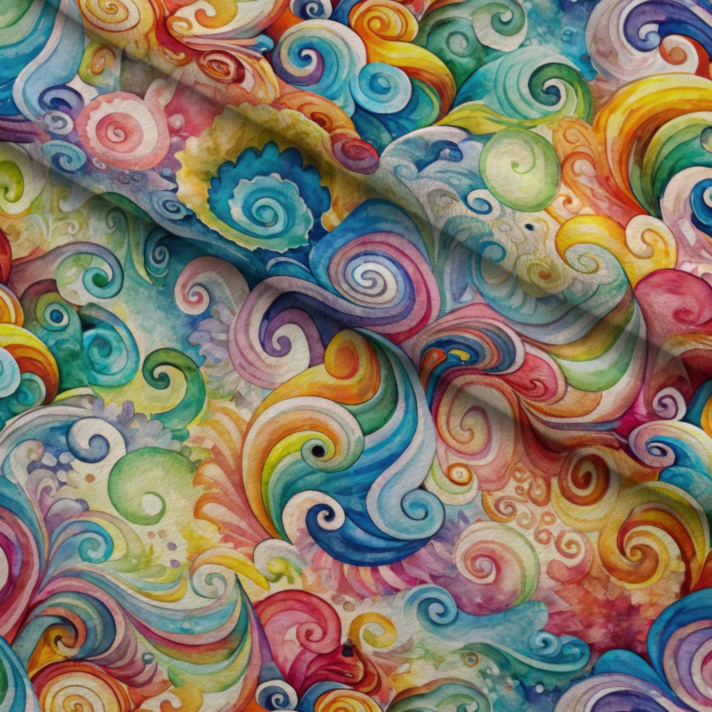 Carnival Swirls Pattern 4 Fleece Fabric — fleece fabric folded close-up preview (mv-fleece-v1:lying)