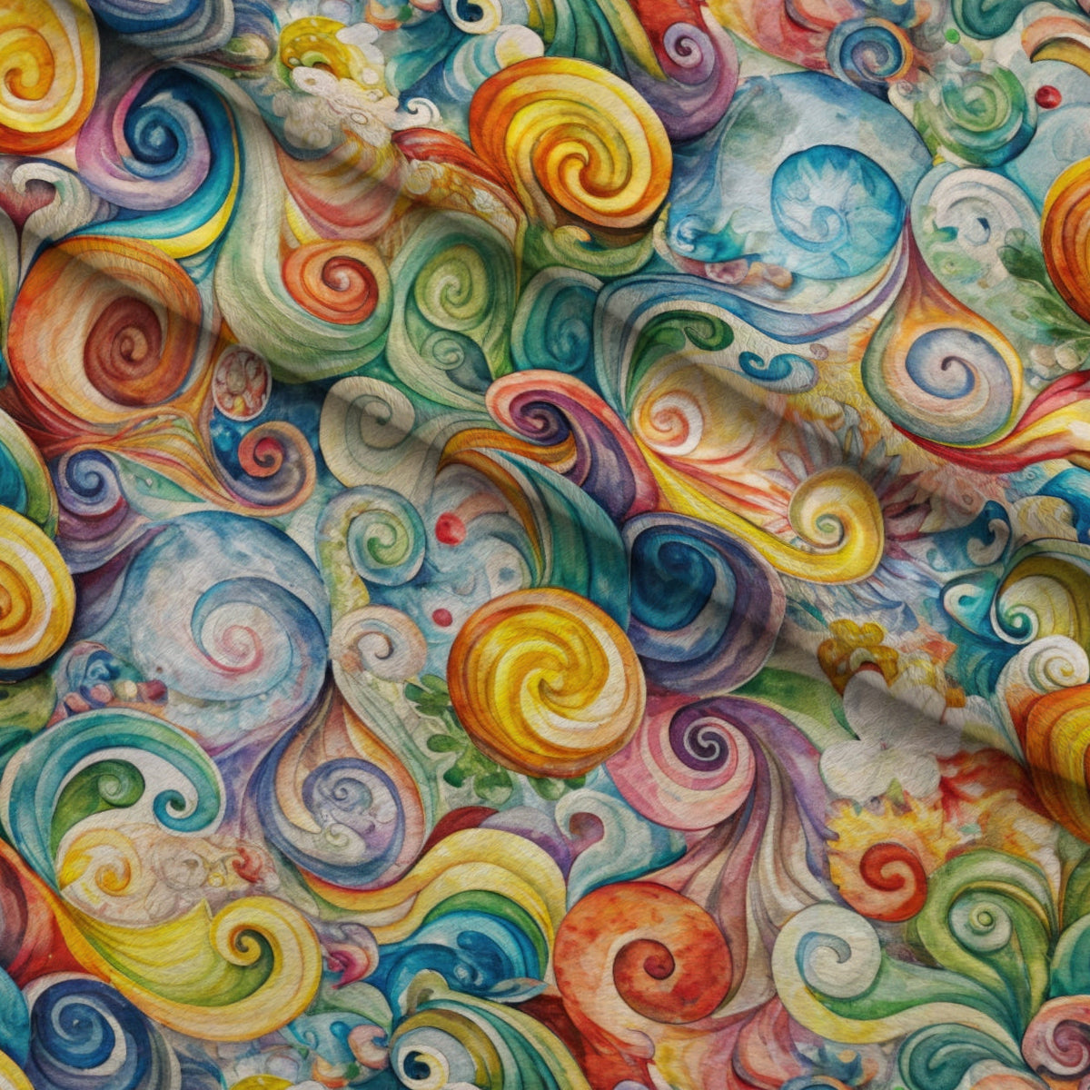 Carnival Swirls Pattern 5 Fleece Fabric — fleece fabric folded close-up preview (mv-fleece-v1:lying)