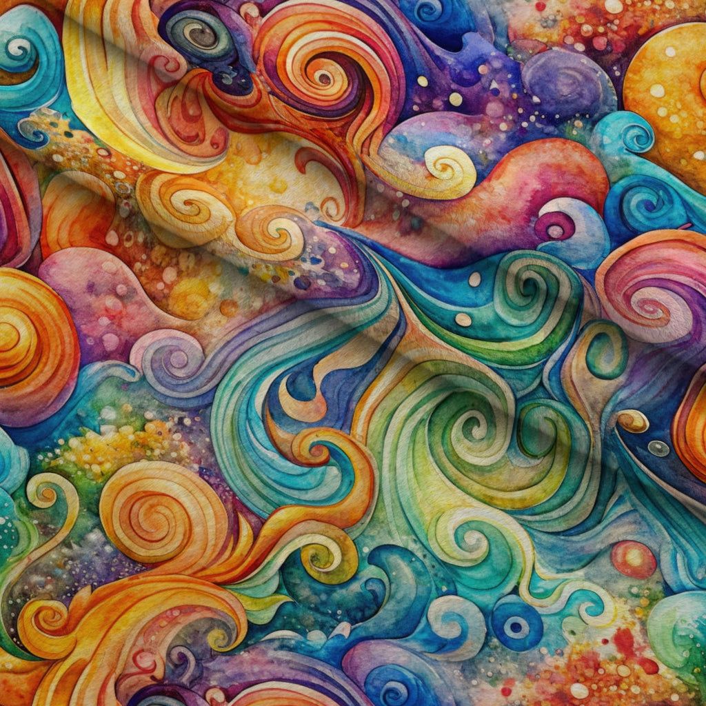 Carnival Swirls Pattern 6 Fleece Fabric — fleece fabric folded close-up preview (mv-fleece-v1:lying)
