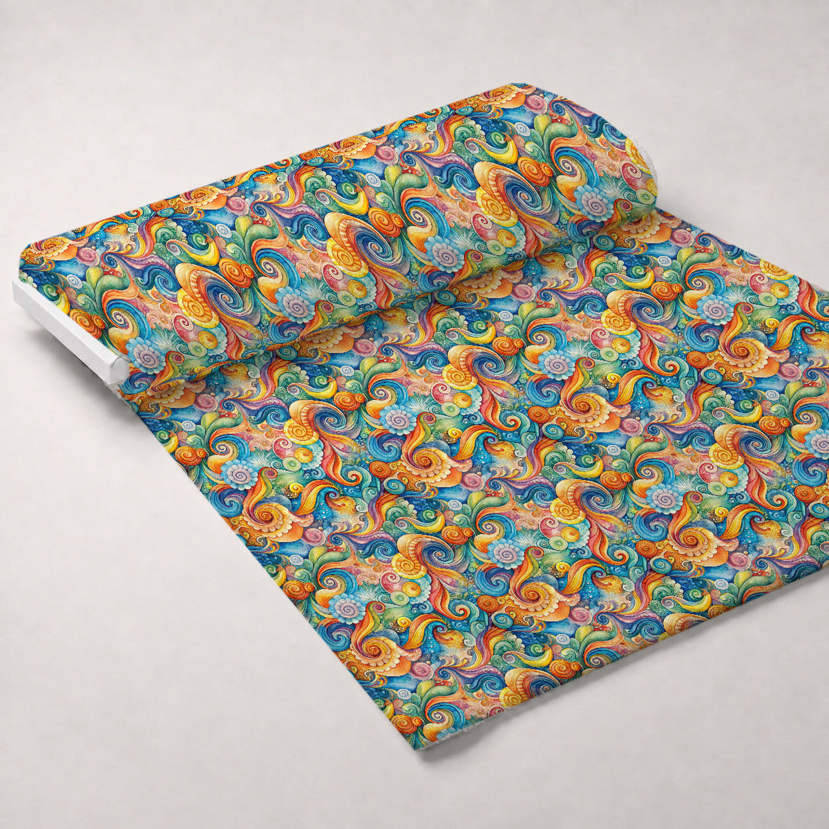Carnival Swirls Pattern 8 Fleece Fabric — fleece fabric unrolled bolt preview (mv-fleece-v1:bolt)