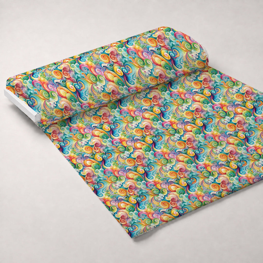 Carnival Swirls Pattern 9 Fleece Fabric — fleece fabric unrolled bolt preview (mv-fleece-v1:bolt)