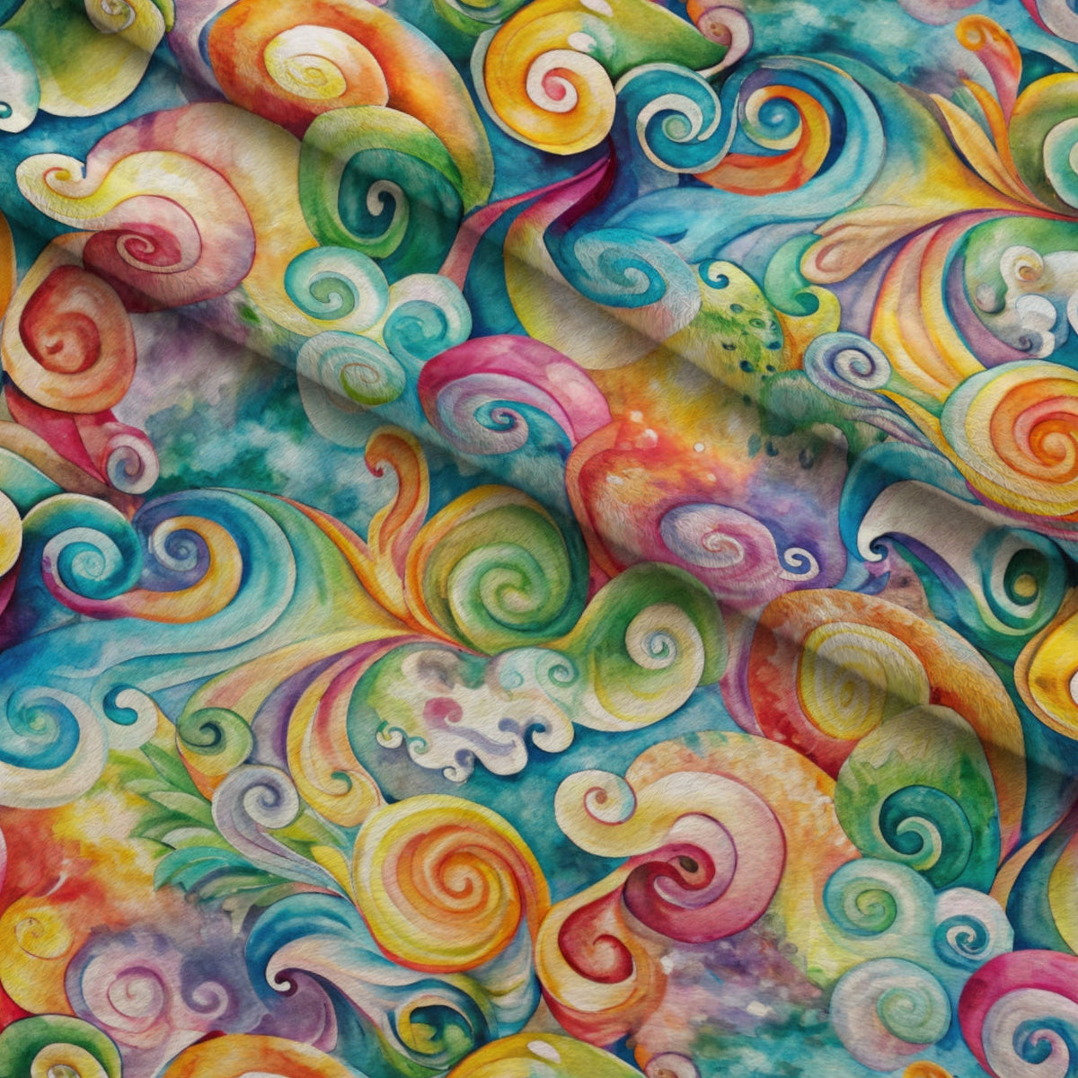 Carnival Swirls Pattern 9 Fleece Fabric — fleece fabric folded close-up preview (mv-fleece-v1:lying)