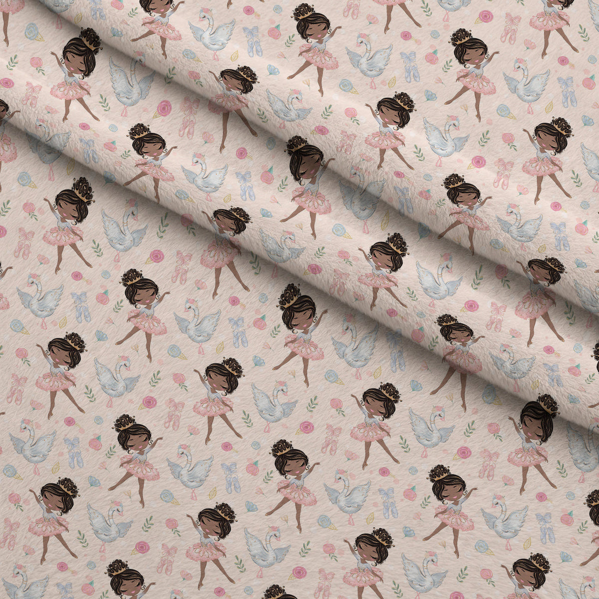 Carousel Dreams Pattern 3 Fleece Fabric — fleece fabric folded close-up preview (mv-fleece-v1:lying)
