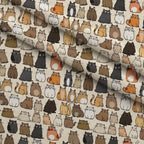 Cartoon Fat Cats Fleece Fabric — fleece fabric folded close-up preview (mv-fleece-v1:lying)