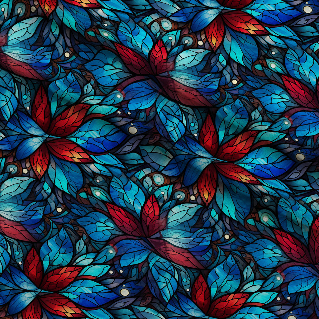 Cathedral Blooms Pattern 17 Fleece Fabric — fleece fabric folded close-up preview (mv-fleece-v1:lying)