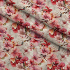 Cherry Blossom Pattern 12 Fleece Fabric — fleece fabric folded close-up preview (mv-fleece-v1:lying)