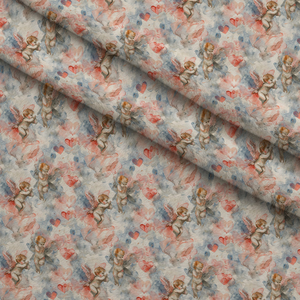 Cherub Hearts Pattern 1 Fleece Fabric — fleece fabric folded close-up preview (mv-fleece-v1:lying)