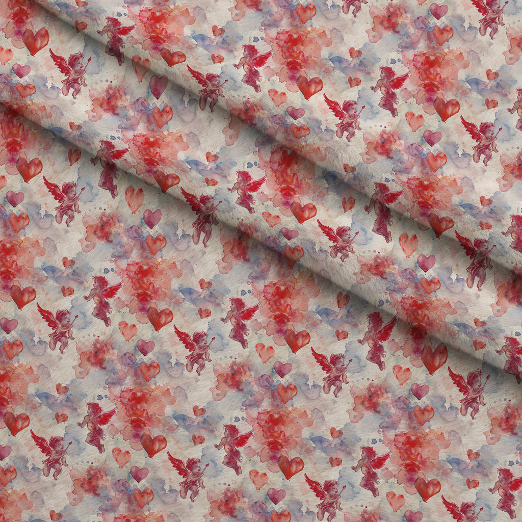 Cherub Hearts Pattern 3 Fleece Fabric — fleece fabric folded close-up preview (mv-fleece-v1:lying)