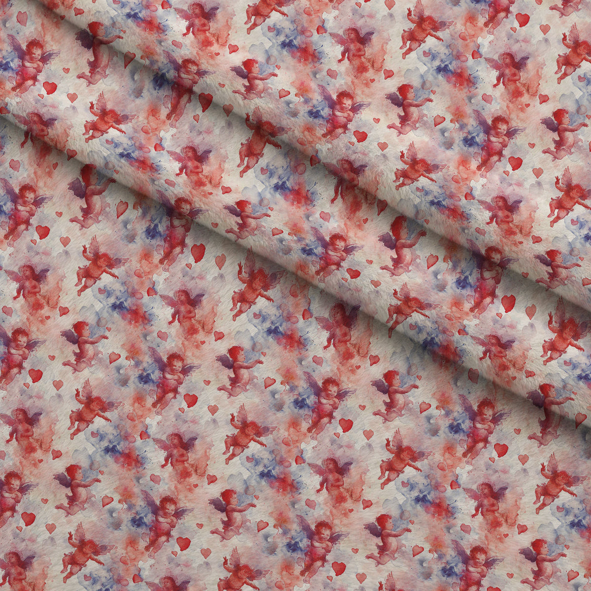 Cherub Hearts Pattern 7 Fleece Fabric — fleece fabric folded close-up preview (mv-fleece-v1:lying)