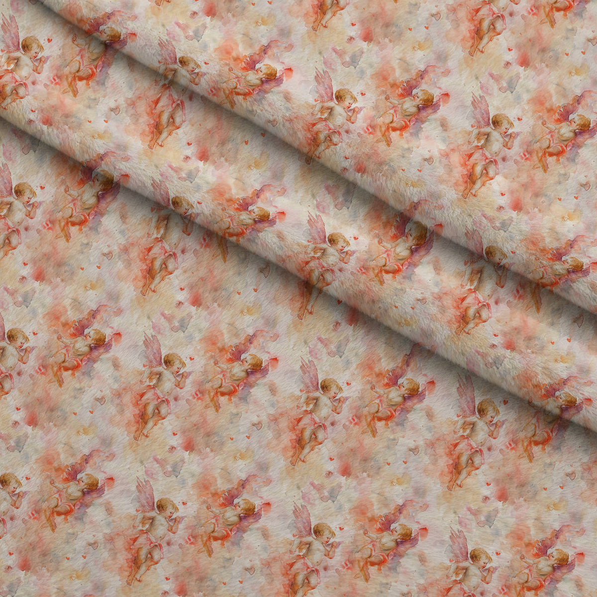 Cherub Hearts Pattern 9 Fleece Fabric — fleece fabric folded close-up preview (mv-fleece-v1:lying)