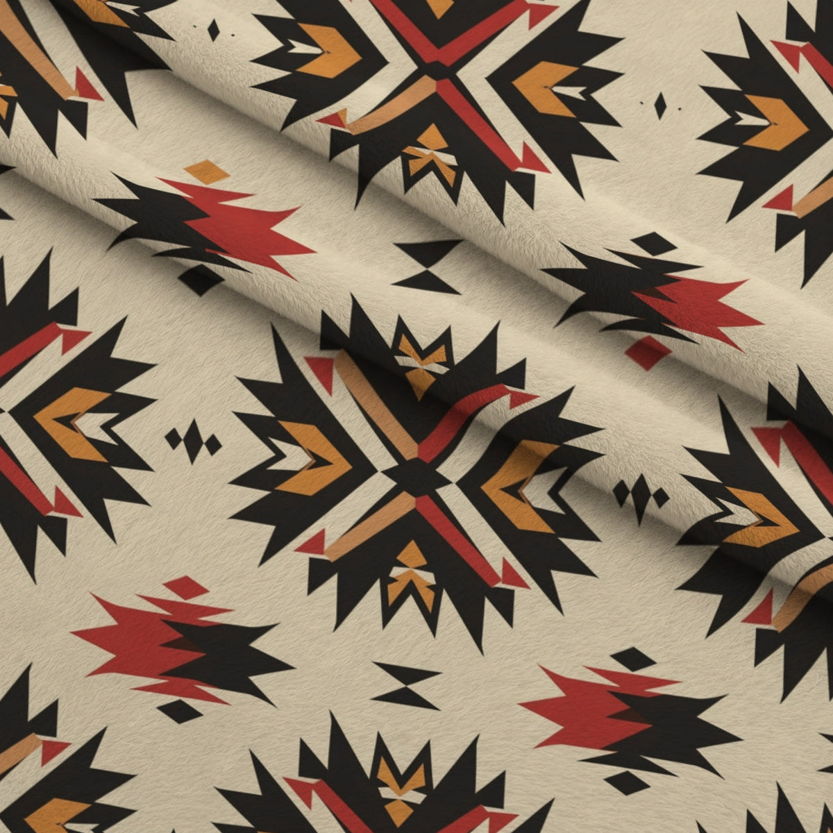 Chieftain Spirit Pattern 7 Fleece Fabric — fleece fabric folded close-up preview (mv-fleece-v1:lying)