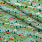 Choo Choo Village Pattern 21 Fleece Fabric — fleece fabric folded close-up preview (mv-fleece-v1:lying)