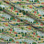 Choo Choo Village Pattern 26 Fleece Fabric — fleece fabric folded close-up preview (mv-fleece-v1:lying)