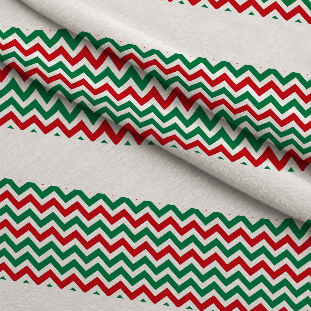 Christmas Chevron Pattern Fleece Fabric — fleece fabric folded close-up preview (mv-fleece-v1:lying)