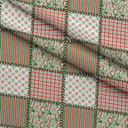 Christmas Patches Pattern 1 Fleece Fabric — fleece fabric folded close-up preview (mv-fleece-v1:lying)