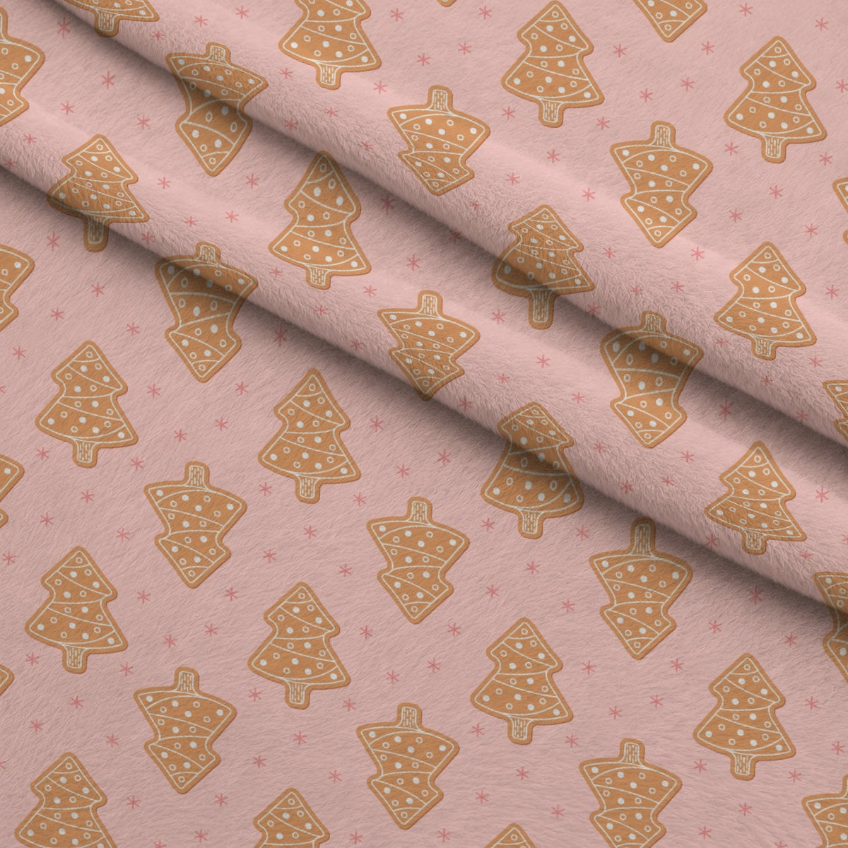 Christmas Treats Candy Pattern 8 Fleece Fabric — fleece fabric folded close-up preview (mv-fleece-v1:lying)