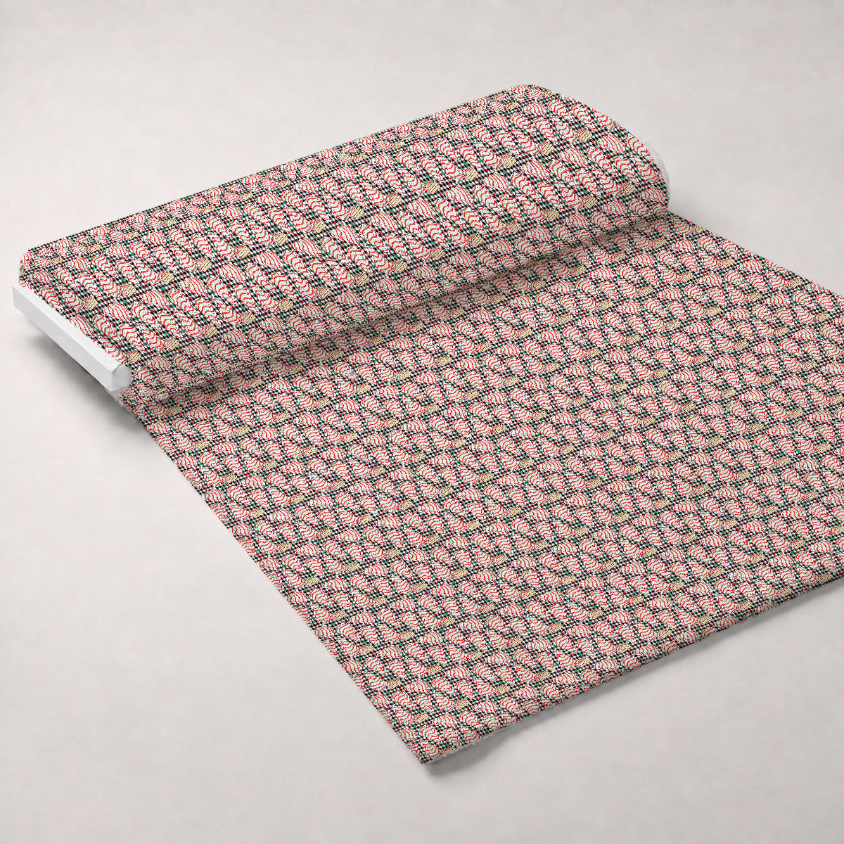 Christmas Tree Cakes Pattern 1 Fleece Fabric — fleece fabric unrolled bolt preview (mv-fleece-v1:bolt)