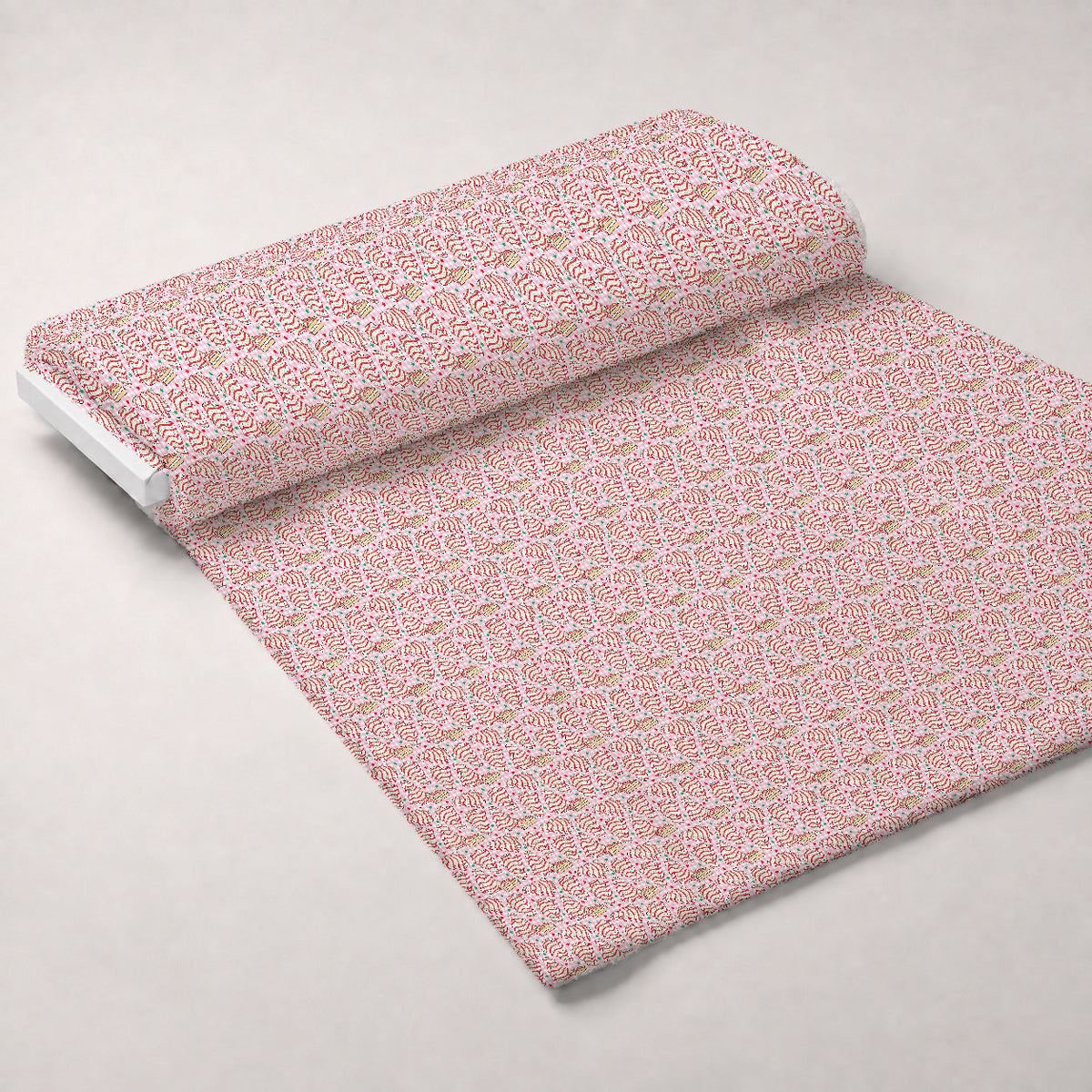 Christmas Tree Cakes Pattern 2 Fleece Fabric — fleece fabric unrolled bolt preview (mv-fleece-v1:bolt)