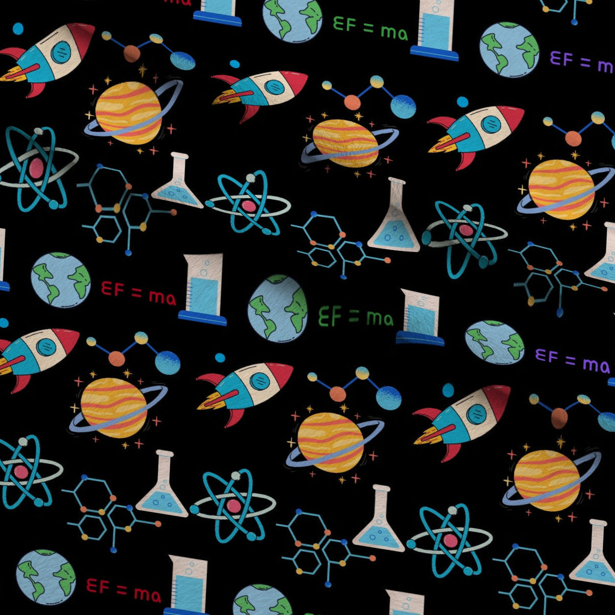 Classroom Doodles Pattern 3 Fleece Fabric — fleece fabric folded close-up preview (mv-fleece-v1:lying)
