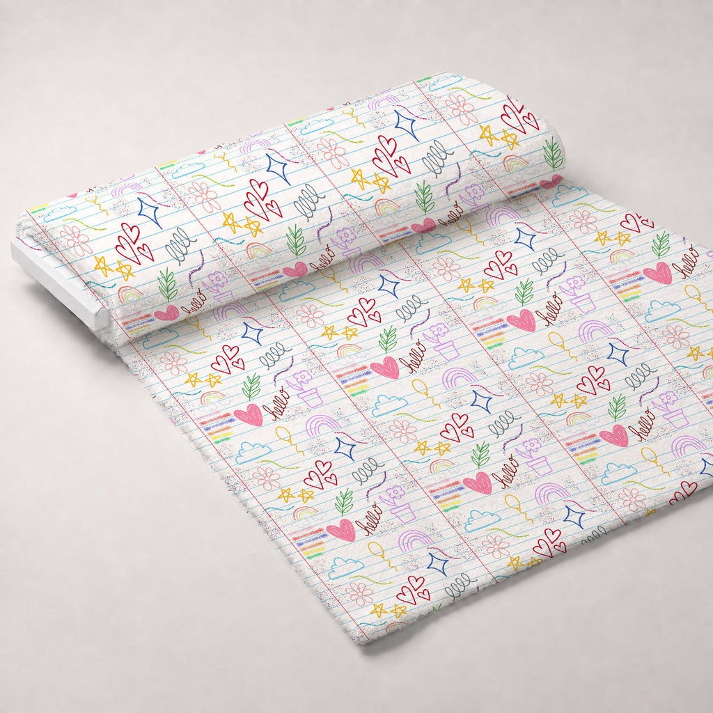 Classroom Doodles Pattern 6 Fleece Fabric — fleece fabric unrolled bolt preview (mv-fleece-v1:bolt)