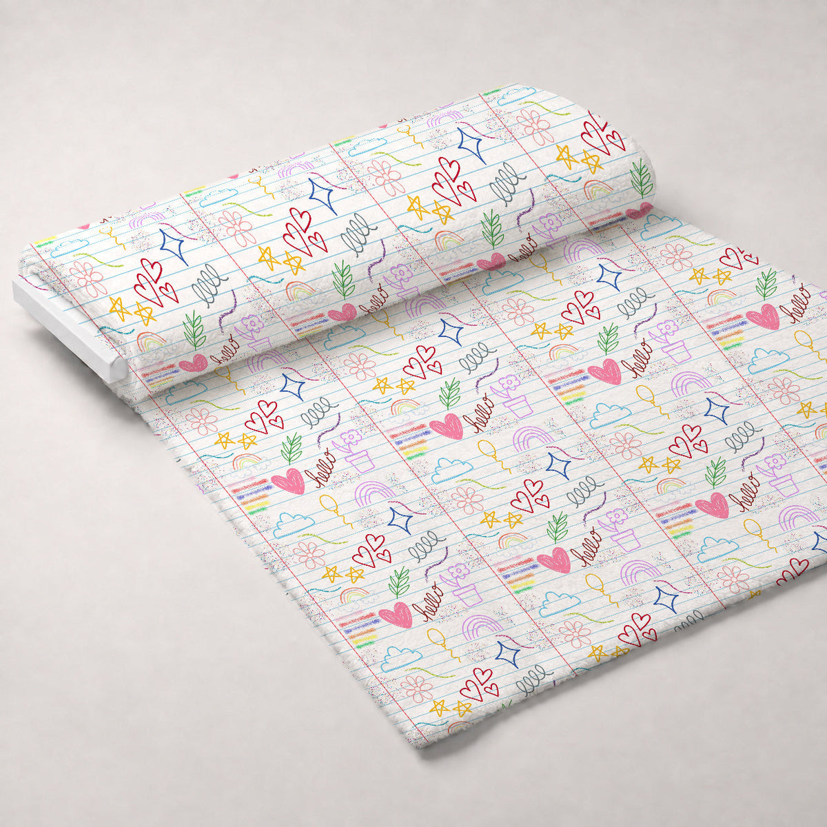 Classroom Doodles Pattern 6 Fleece Fabric — fleece fabric unrolled bolt preview (mv-fleece-v1:bolt)