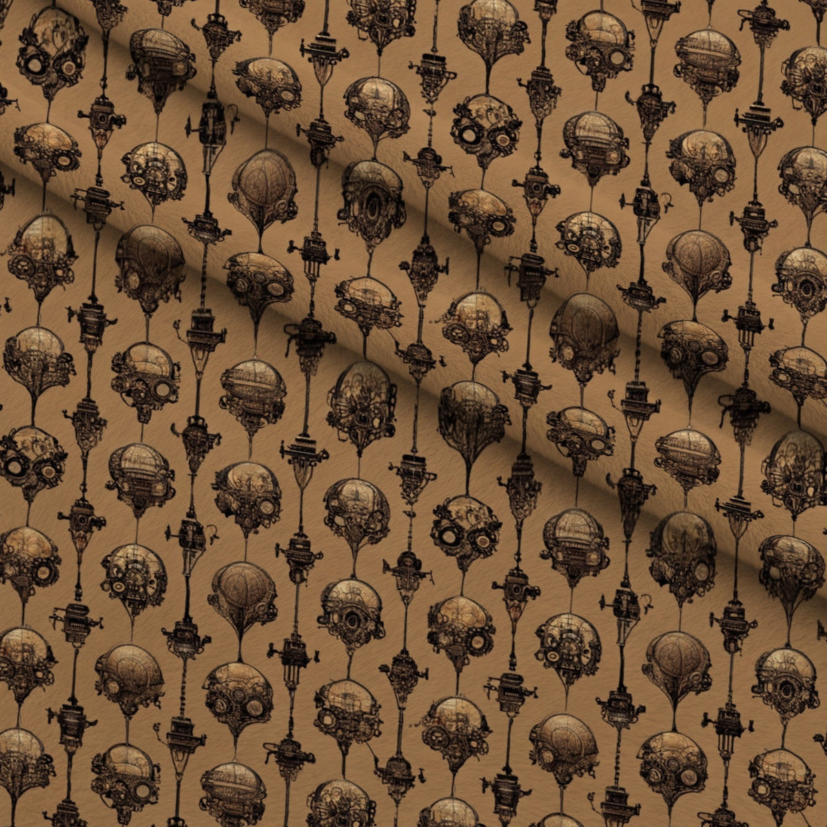 Clockwork Skies Pattern 1 Fleece Fabric — fleece fabric folded close-up preview (mv-fleece-v1:lying)