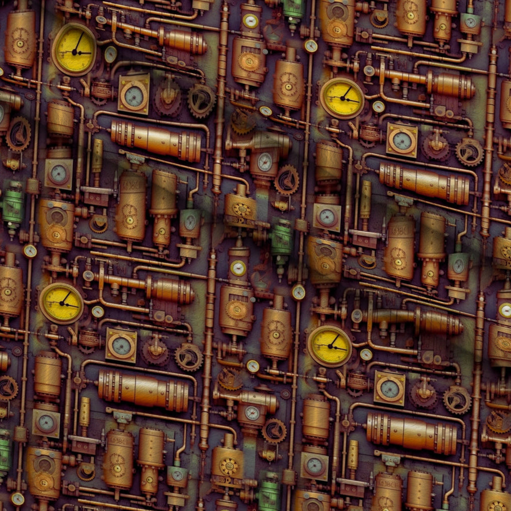 Clockwork Skies Pattern 3 Fleece Fabric — fleece fabric folded close-up preview (mv-fleece-v1:lying)