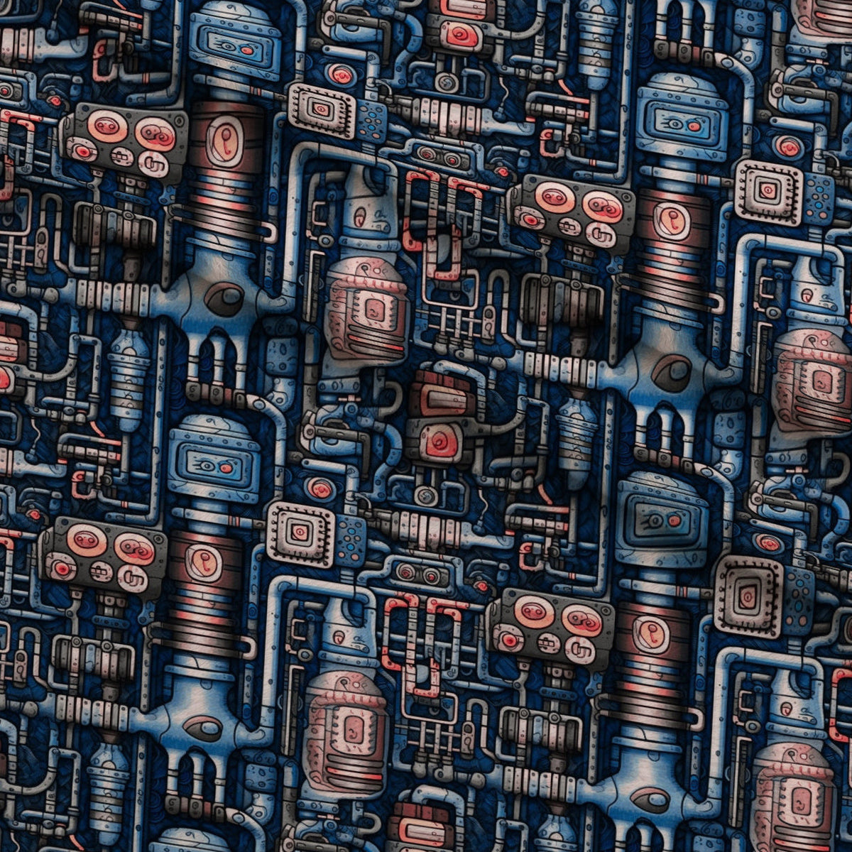Clockwork Skies Pattern 7 Fleece Fabric — fleece fabric folded close-up preview (mv-fleece-v1:lying)