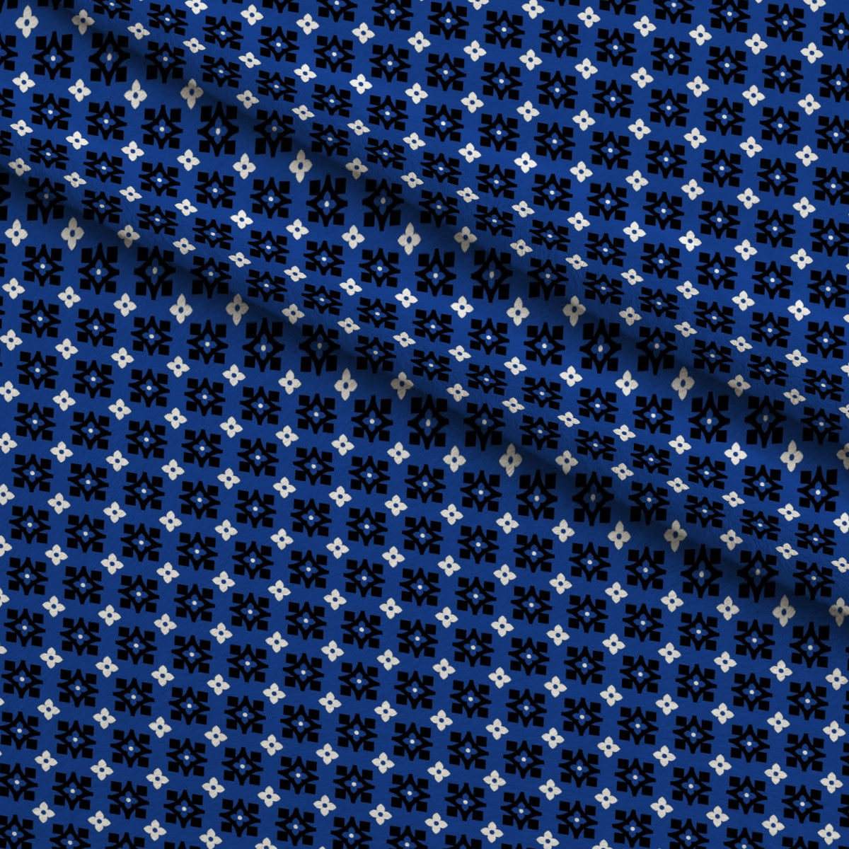 Cobalt Paisley Pattern 10 Fleece Fabric — fleece fabric folded close-up preview (mv-fleece-v1:lying)