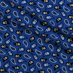 Cobalt Paisley Pattern 11 Fleece Fabric — fleece fabric folded close-up preview (mv-fleece-v1:lying)