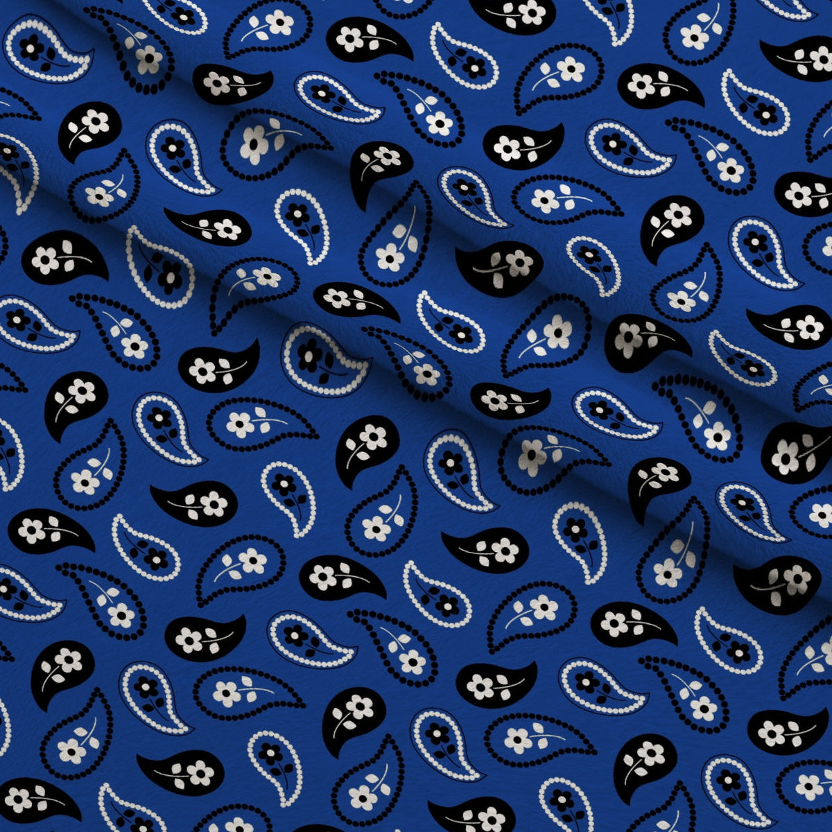 Cobalt Paisley Pattern 11 Fleece Fabric — fleece fabric folded close-up preview (mv-fleece-v1:lying)