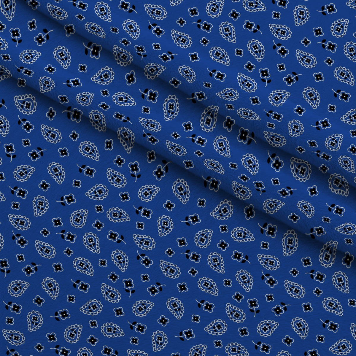 Cobalt Paisley Pattern 3 Fleece Fabric — fleece fabric folded close-up preview (mv-fleece-v1:lying)