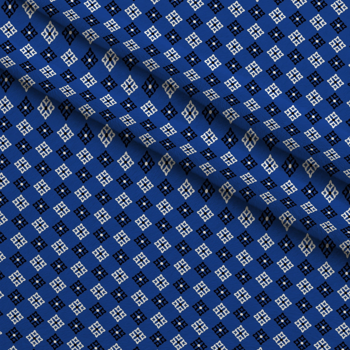 Cobalt Paisley Pattern 5 Fleece Fabric — fleece fabric folded close-up preview (mv-fleece-v1:lying)
