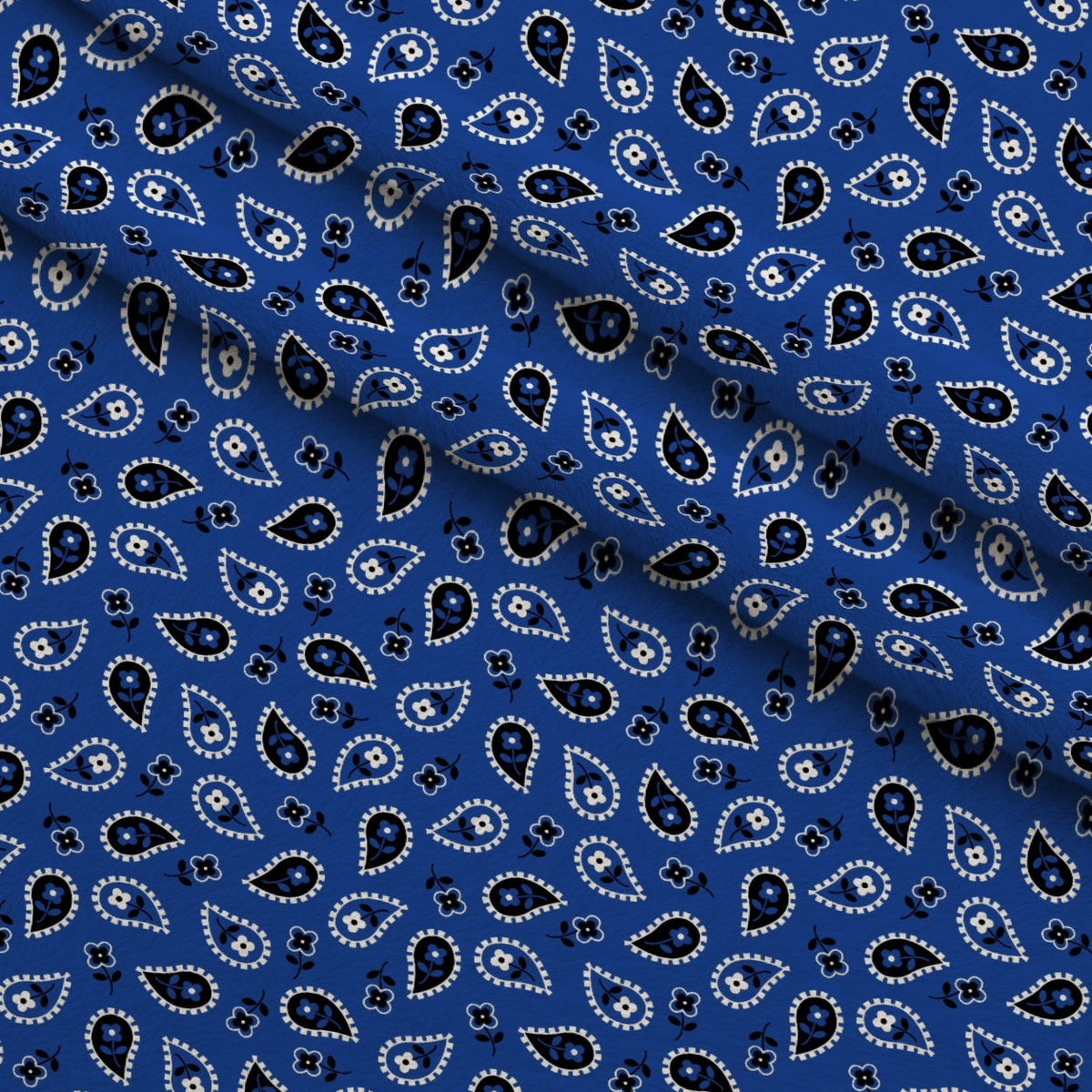 Cobalt Paisley Pattern 6 Fleece Fabric — fleece fabric folded close-up preview (mv-fleece-v1:lying)