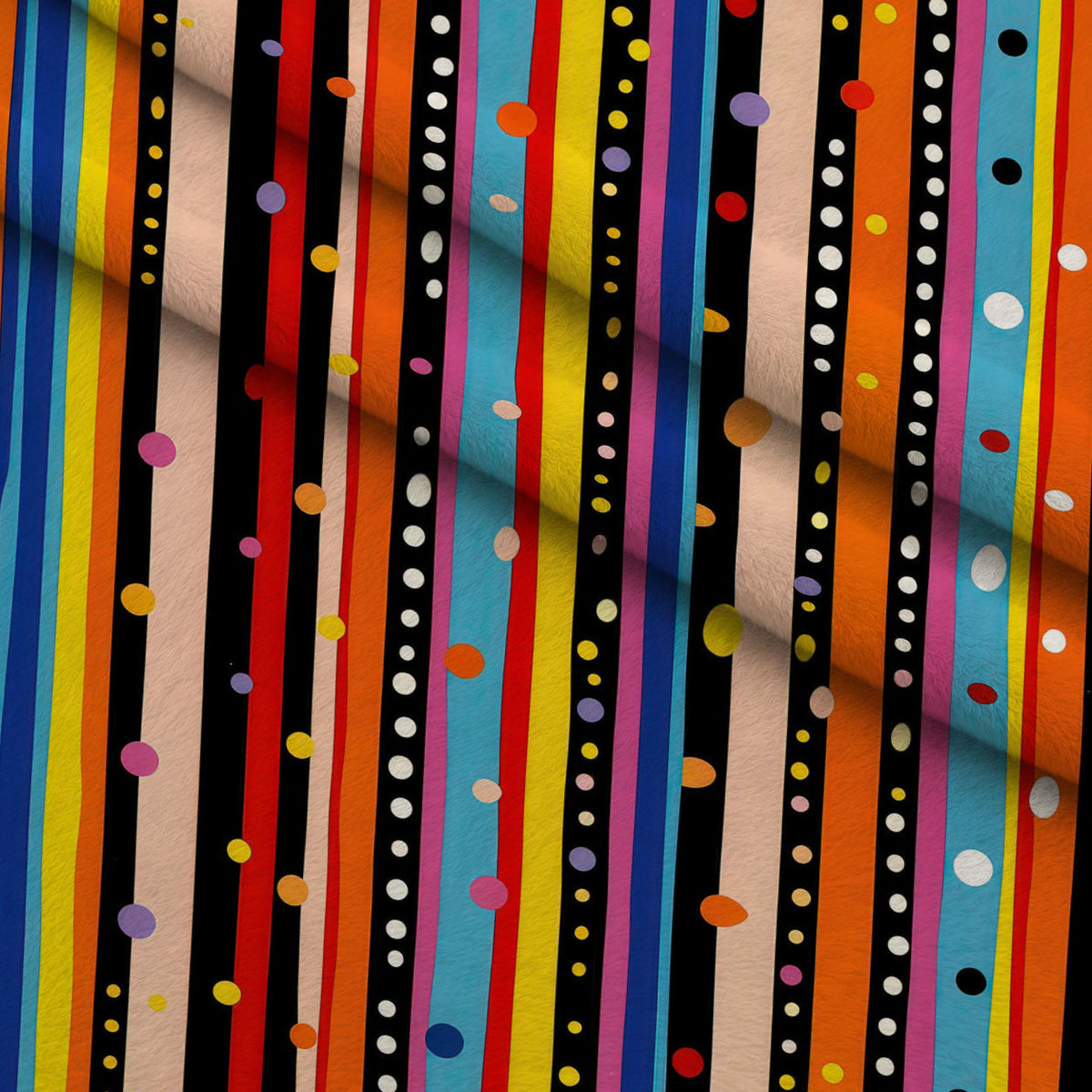 Confetti Parade Pattern 3 Fleece Fabric — fleece fabric folded close-up preview (mv-fleece-v1:lying)