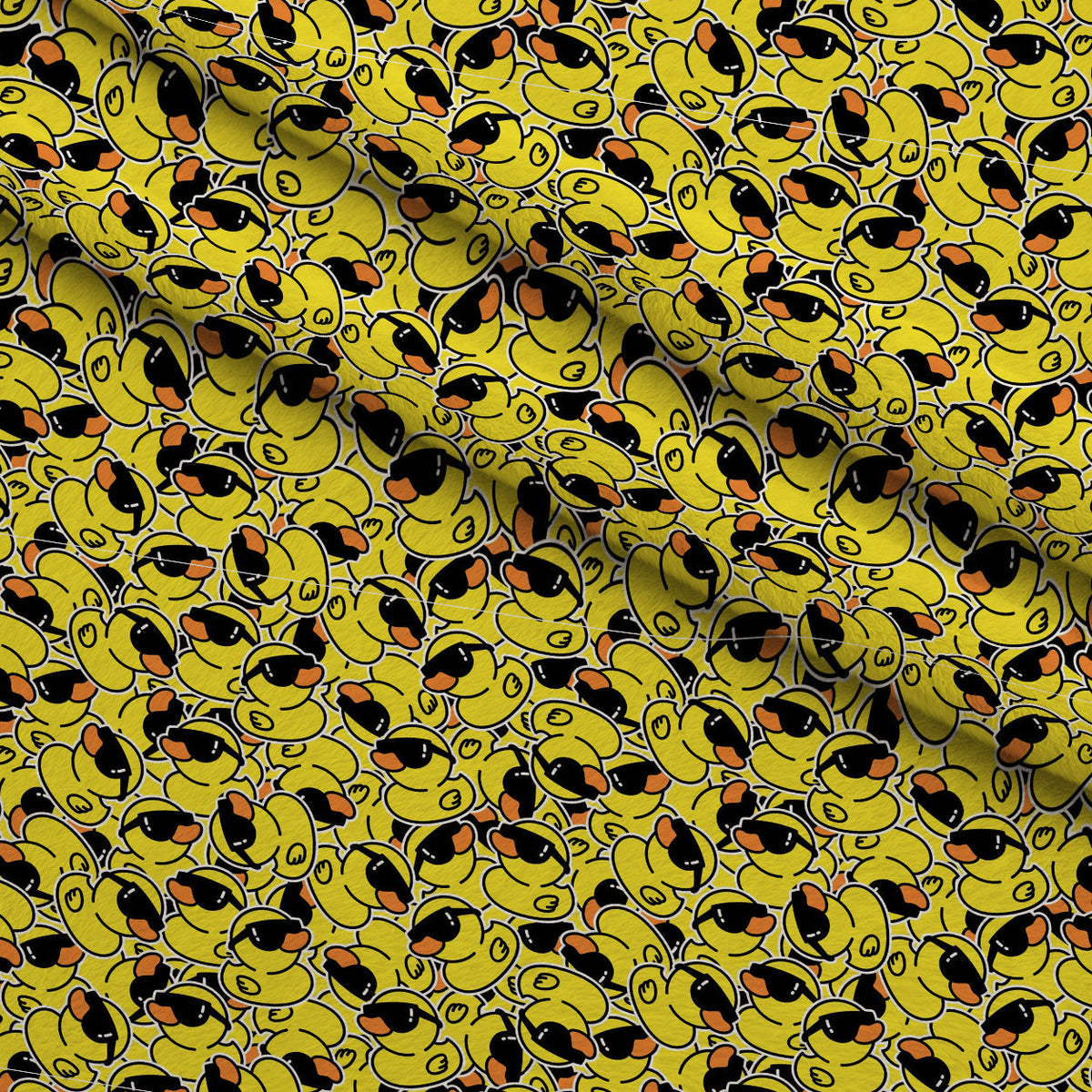 Cool Rubber Ducks Fleece Fabric — fleece fabric folded close-up preview (mv-fleece-v1:lying)