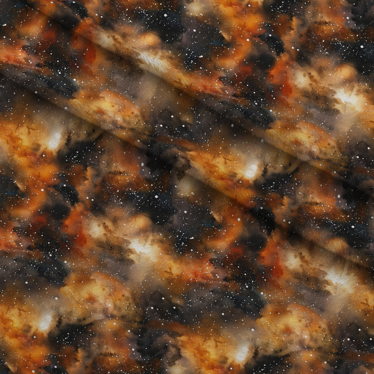 Copper Nebula Pattern 11 Fleece Fabric — fleece fabric folded close-up preview (mv-fleece-v1:lying)