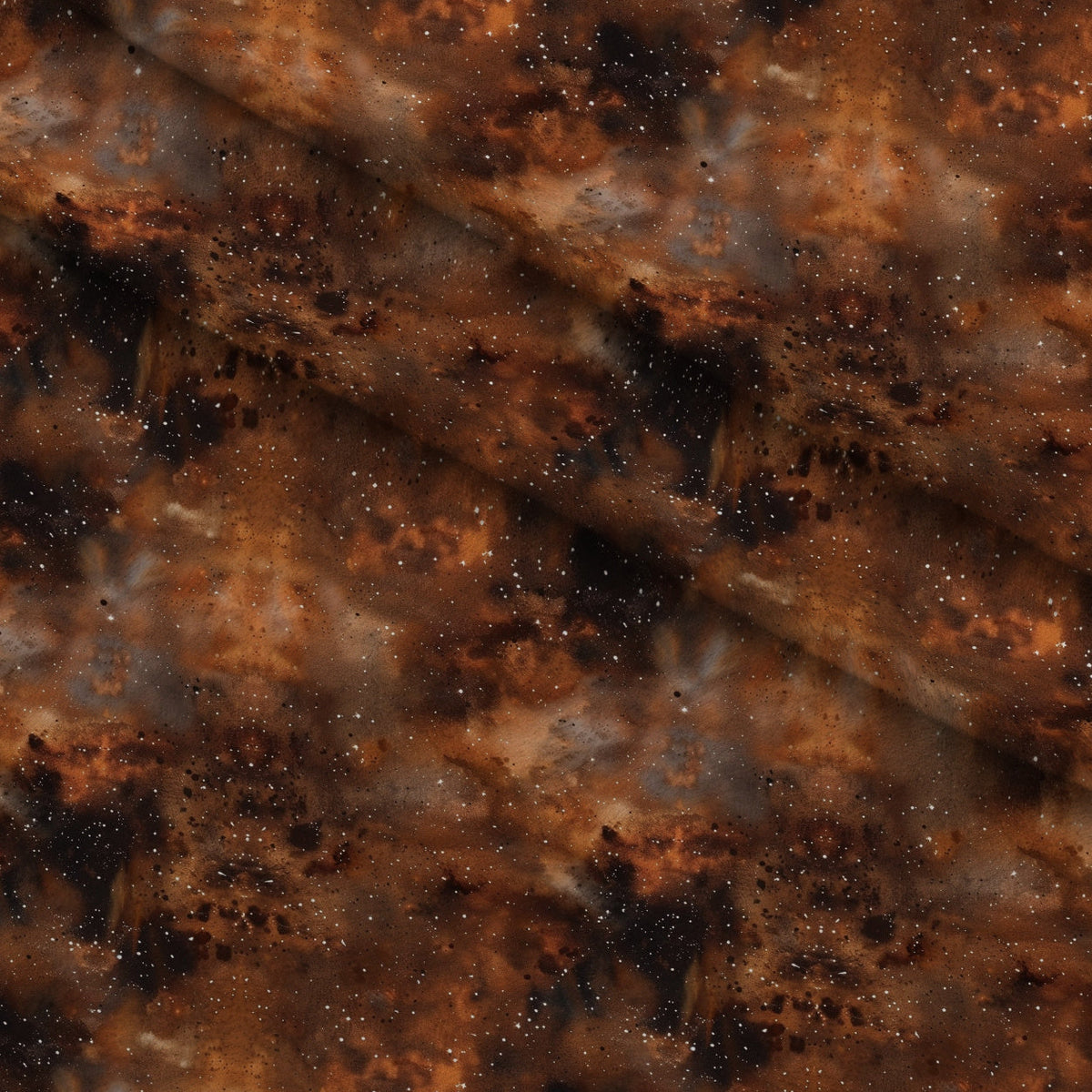 Copper Nebula Pattern 12 Fleece Fabric — fleece fabric folded close-up preview (mv-fleece-v1:lying)